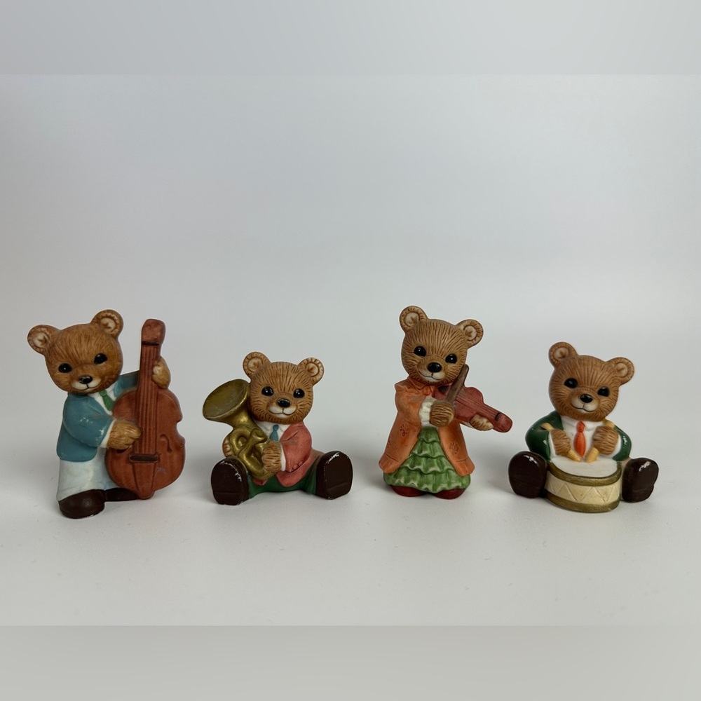 4/$25 - VTG Homco Music Band Bears Orchestra‎ Figurines set of 4
